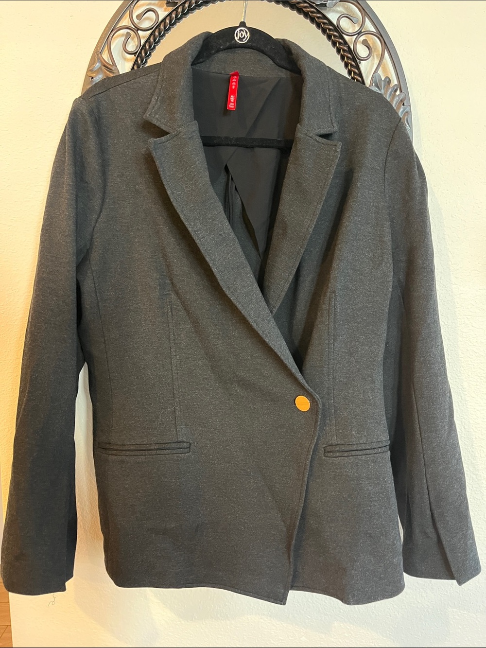 SPANX Charcoal Gray Single-Button Blazer